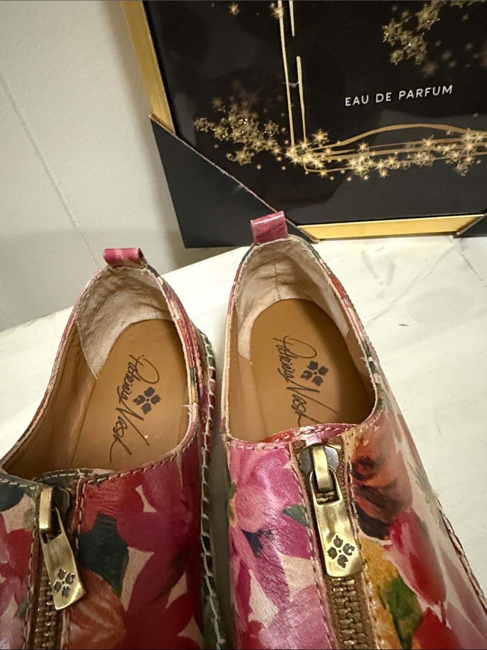 Patricia Nash Floral Zip Leather Espadrilles in Red and Green - Picture 2 of 9